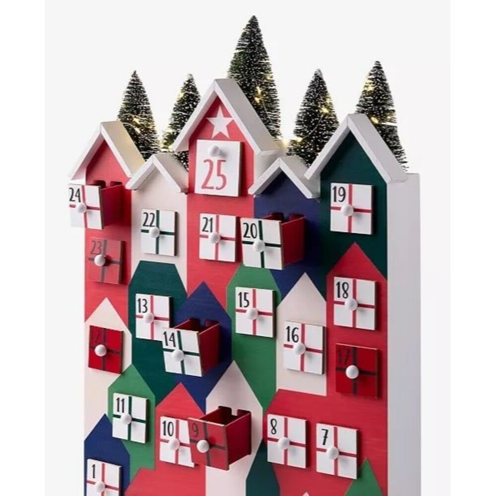 New Macy’s holiday lane Heritage Colorful Pine Tree Advent Calendar